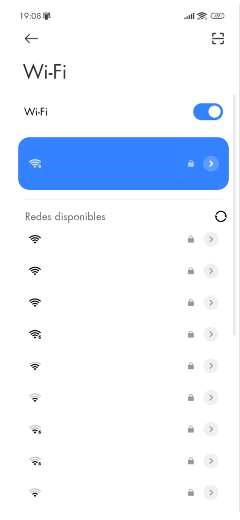 The Wi Fi Screen Of The Android Settings Menu Showing The List Of Available Networks Es