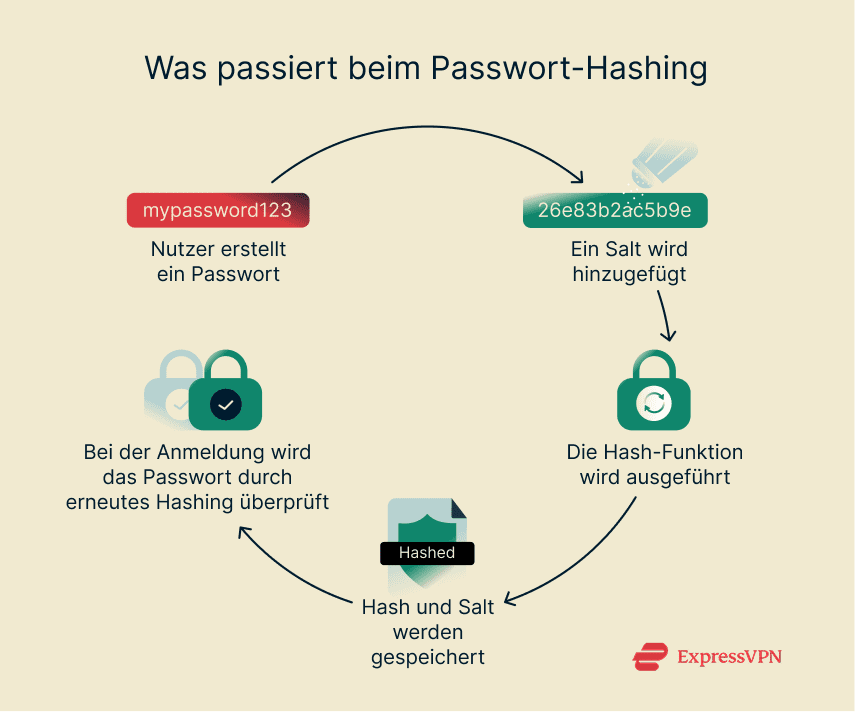 Infographic showng what happens during password hashing.