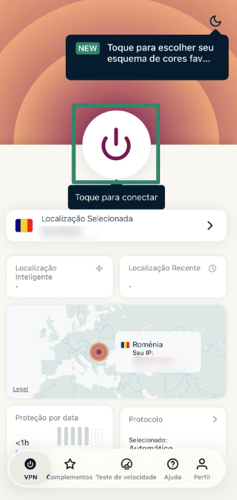 Connecting to ExpressVPN on iOS.