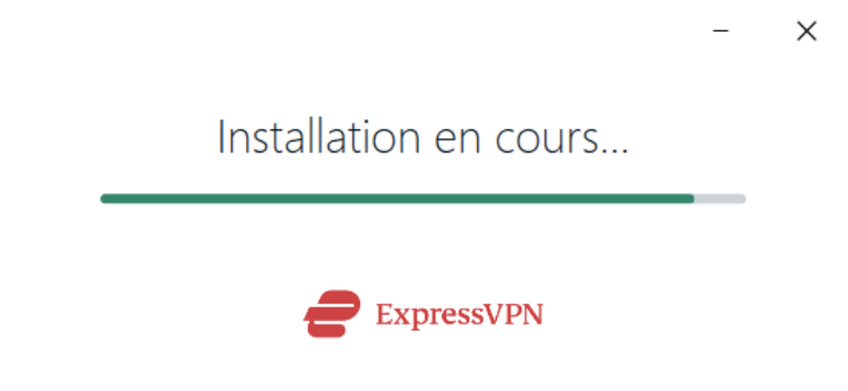 ExpressVPN installation in progress on Windows.