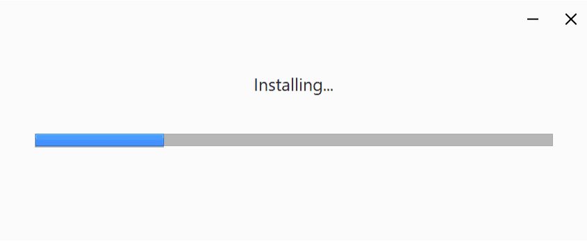 The installation window displaying installation progress for the Brave browser.