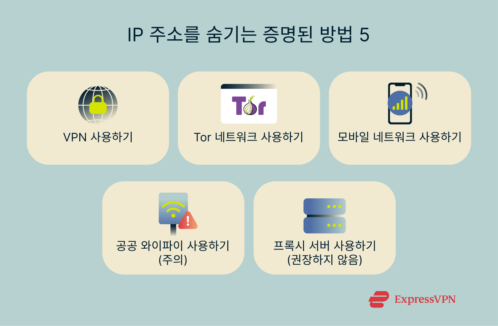 The various methods of hiding an IP address.