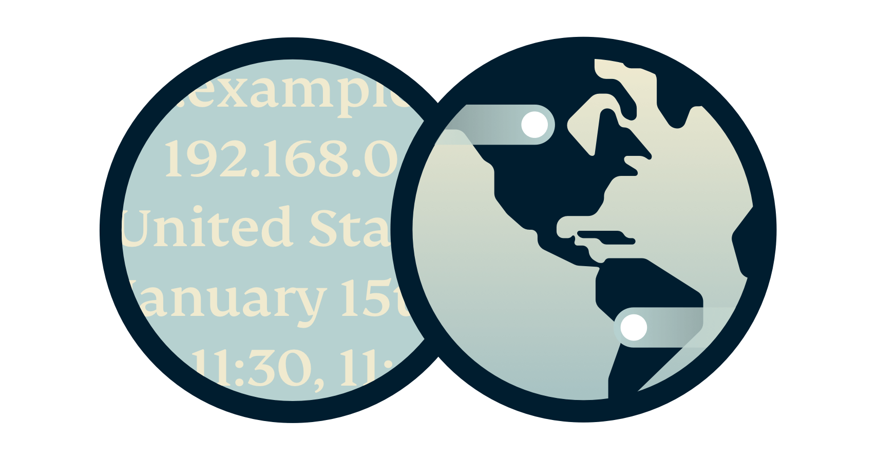 IP 주소와 URL 옆의 지구