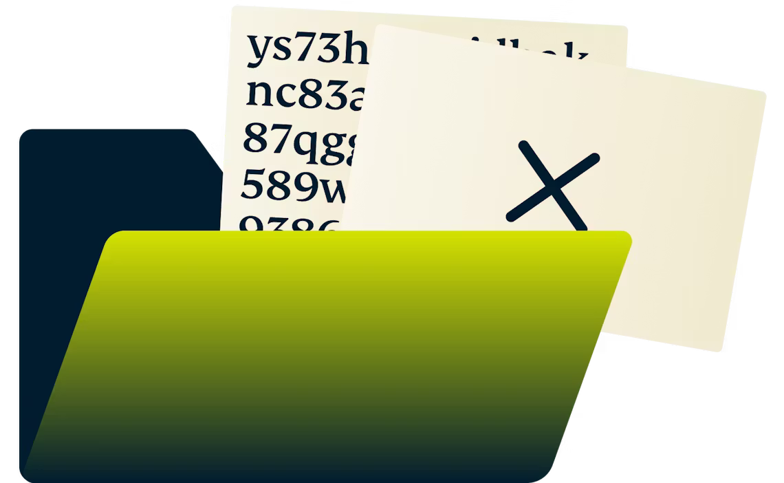 Karton klasör içindeki güvenli dosyalar.