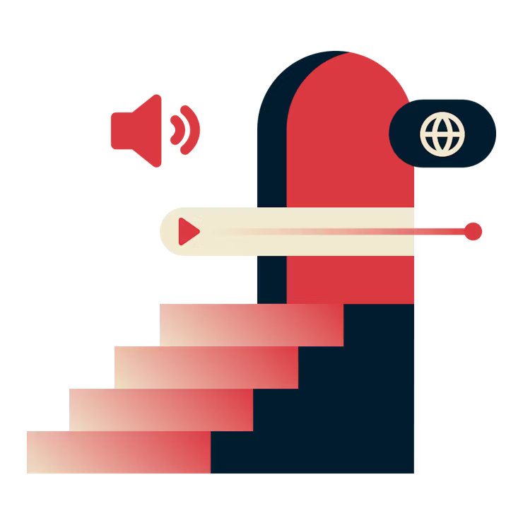 İçeriği her yerden izleyin: Erişimi temsil eden ve açık bir kapıya uzanan merdivenler.