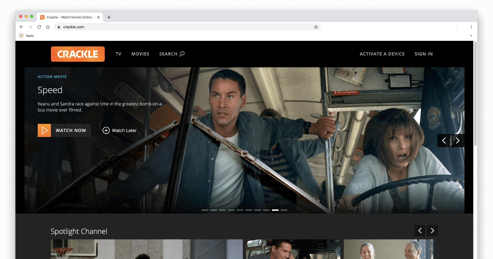 Crackle en la pantalla de una computadora.