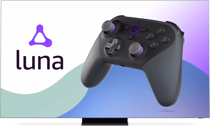 Scherm met Amazon Luna logo en controller.
