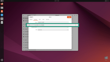 Linux Network and Internet settings page, showing how to enable MAC address randomization.