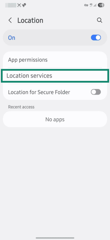 Location services on Android.