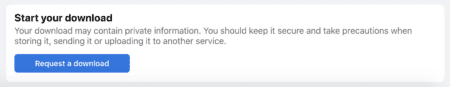 Facebook pulsante Avvia il download.